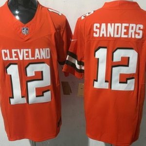 Cleveland Browns #12 Shedeur Sanders Limited Orange Throwback FUSE Vapor Jersey
