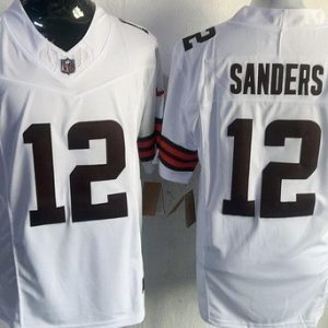 Cleveland Browns #12 Shedeur Sanders Limited White FUSE Vapor Jersey
