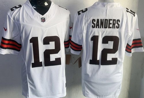 Cleveland Browns #12 Shedeur Sanders Limited White FUSE Vapor Jersey