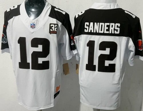 Cleveland Browns #12 Shedeur Sanders Limited White Thanksgiving FUSE Vapor Jersey