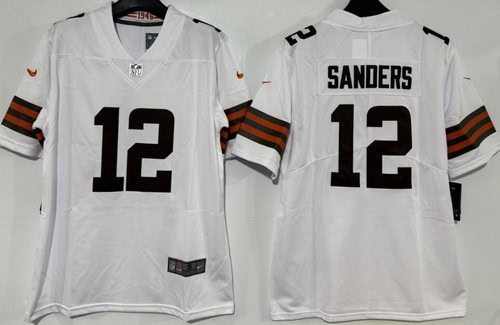 Cleveland Browns #12 Shedeur Sanders Limited White Vapor Jersey
