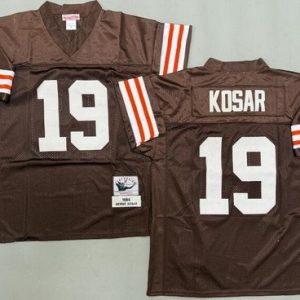 Cleveland Browns #19 Bernie Kosar Brown 1986 Throwback Jersey
