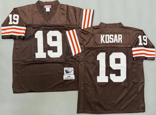 Cleveland Browns #19 Bernie Kosar Brown 1986 Throwback Jersey