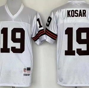 Cleveland Browns #19 Bernie Kosar White Throwback Jersey
