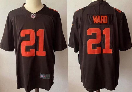 Cleveland Browns #21 Denzel Ward Limited Brown Alternate Vapor Jersey