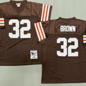 Cleveland Browns #32 Jim Brown Brown 1964 Throwback Jersey