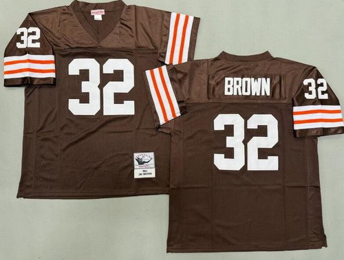 Cleveland Browns #32 Jim Brown Brown 1964 Throwback Jersey