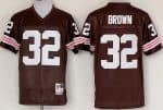 Cleveland Browns #32 Jim Brown Brown Throwback Jersey
