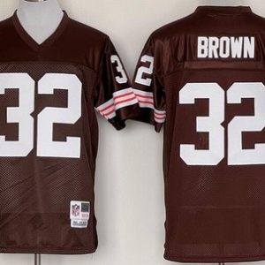 Cleveland Browns #32 Jim Brown Brown Throwback Jersey
