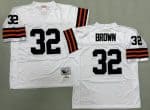 Cleveland Browns #32 Jim Brown White 1964 Throwback Jersey
