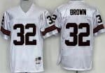 Cleveland Browns #32 Jim Brown White Throwback Jersey