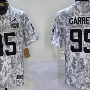 Cleveland Browns #95 Myles Garrett Limited Arctic Camo 2024 Salute to Service Jersey