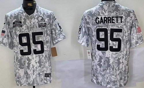 Cleveland Browns #95 Myles Garrett Limited Arctic Camo 2024 Salute to Service Jersey