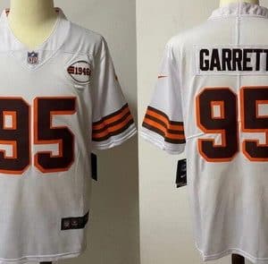 Cleveland Browns #95 Myles Garrett Limited White Alternate Vapor Jersey