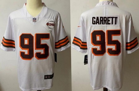 Cleveland Browns #95 Myles Garrett Limited White Alternate Vapor Jersey