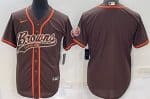 Cleveland Browns Blank Brown Baseball Jersey
