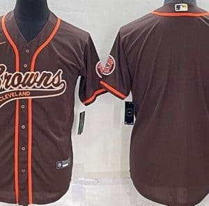 Cleveland Browns Blank Brown Baseball Jersey