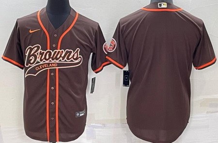 Cleveland Browns Blank Brown Baseball Jersey
