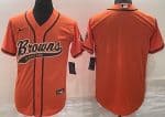 Cleveland Browns Blank Orange Baseball Jersey