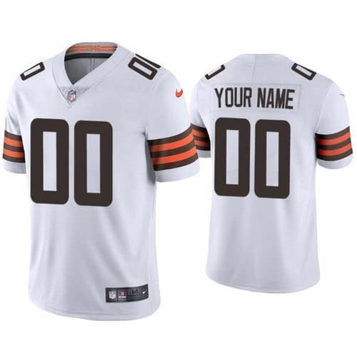 Cleveland Browns Customized Limited White 2020 Vapor Untouchable Jersey