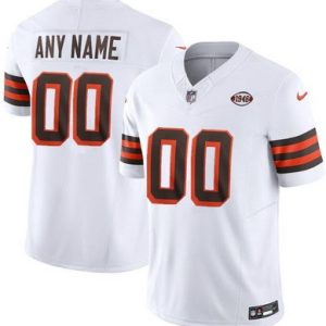 Cleveland Browns Customized Limited White Alternate FUSE Vapor Jersey
