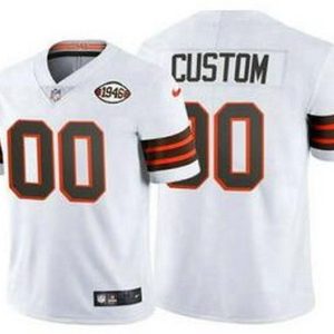 Cleveland Browns Customized Limited White Alternate Vapor Jersey