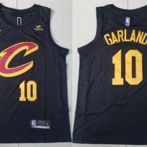 Cleveland Cavaliers #10 Darius Garland Black Statement Icon Sponsor Swingman Jersey