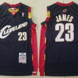Cleveland Cavaliers #23 LeBron James Navy 2008 Throwback Swingman Jersey