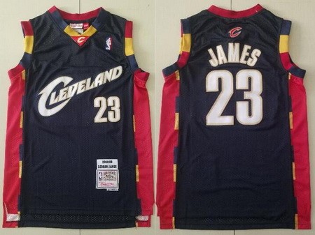 Cleveland Cavaliers #23 LeBron James Navy 2008 Throwback Swingman Jersey