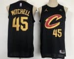 Cleveland Cavaliers #45 Donovan Mitchell Black Statement Icon Sponsor Swingman Jersey