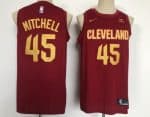 Cleveland Cavaliers #45 Donovan Mitchell Red Icon Sponsor Swingman Jersey