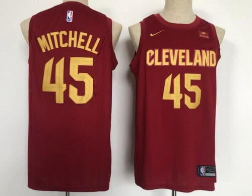 Cleveland Cavaliers #45 Donovan Mitchell Red Icon Sponsor Swingman Jersey