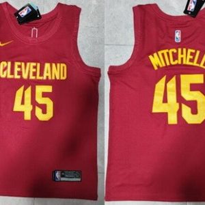 Cleveland Cavaliers #45 Donovan Mitchell Red Icon Swingman Jersey