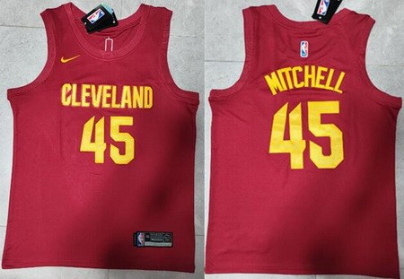 Cleveland Cavaliers #45 Donovan Mitchell Red Icon Swingman Jersey