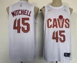 Cleveland Cavaliers #45 Donovan Mitchell White Association Icon Sponsor Swingman Jersey