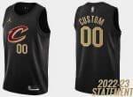 Cleveland Cavaliers Custom Black 2022 Statement Icon Hot Press Jersey