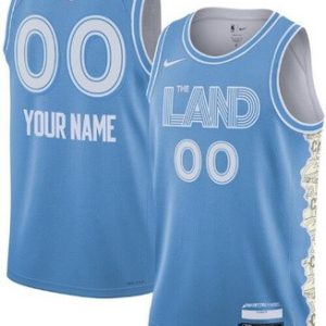 Cleveland Cavaliers Custom Light Blue 2024 City Heat Press Jersey