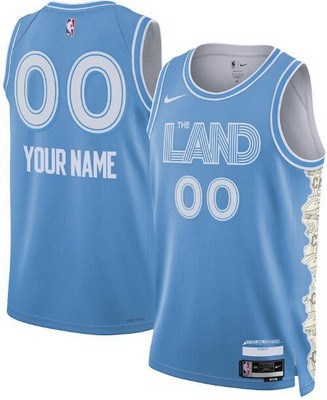 Cleveland Cavaliers Custom Light Blue 2024 City Heat Press Jersey