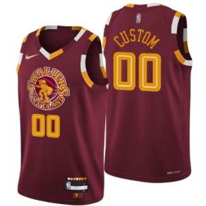 Cleveland Cavaliers Custom Red City Diamond 75th Icon Hot Press Jersey