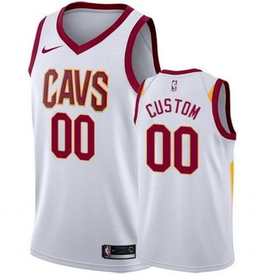 Cleveland Cavaliers Custom White Icon Hot Press Jersey