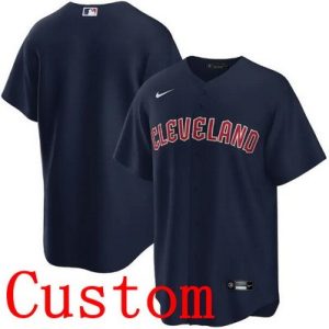 Cleveland Guardians Customized Navy Cool Base Jersey