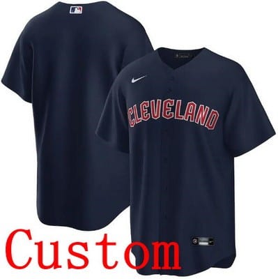 Cleveland Guardians Customized Navy Cool Base Jersey