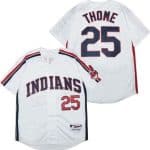 Cleveland Indians #25 Jim Thome White 1993 Throwback Jersey