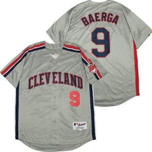 Cleveland Indians #9 Carlos Baerga Gray 1993 Turn Back The Clock Jersey