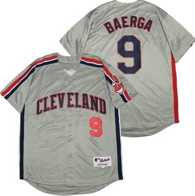 Cleveland Indians #9 Carlos Baerga Gray 1993 Turn Back The Clock Jersey