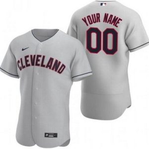 Cleveland Indians Customized Gray Authentic Jersey