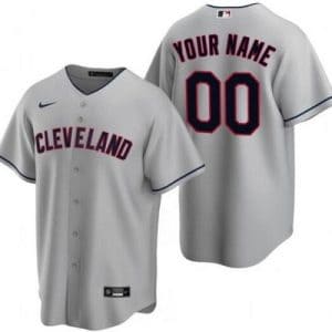 Cleveland Indians Customized Gray Nike Cool Base Jersey
