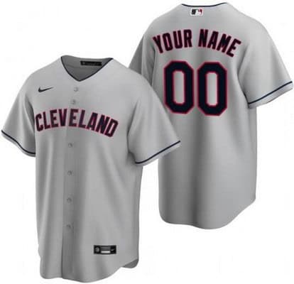 Cleveland Indians Customized Gray Nike Cool Base Jersey