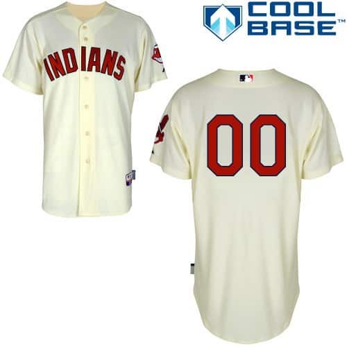Cleveland Indians Customized Gream Cool Base Jersey