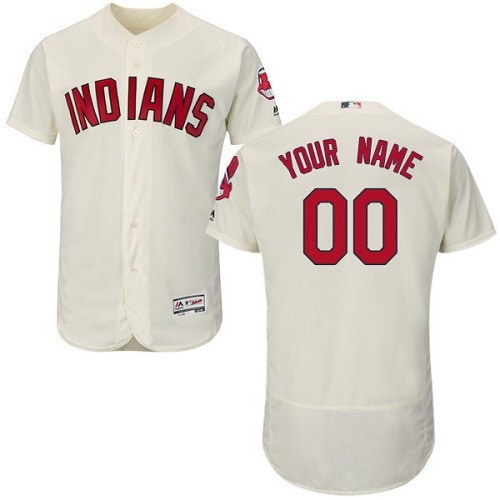 Cleveland Indians Customized Gream FlexBase Jersey